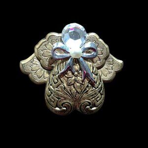 Women's Jane Brooch Pin Angel Goldtone